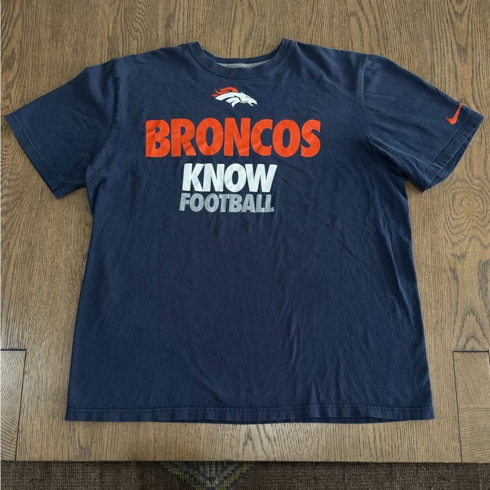 Nike Denver Broncos Know Football T Shirt Navy NFL Tee